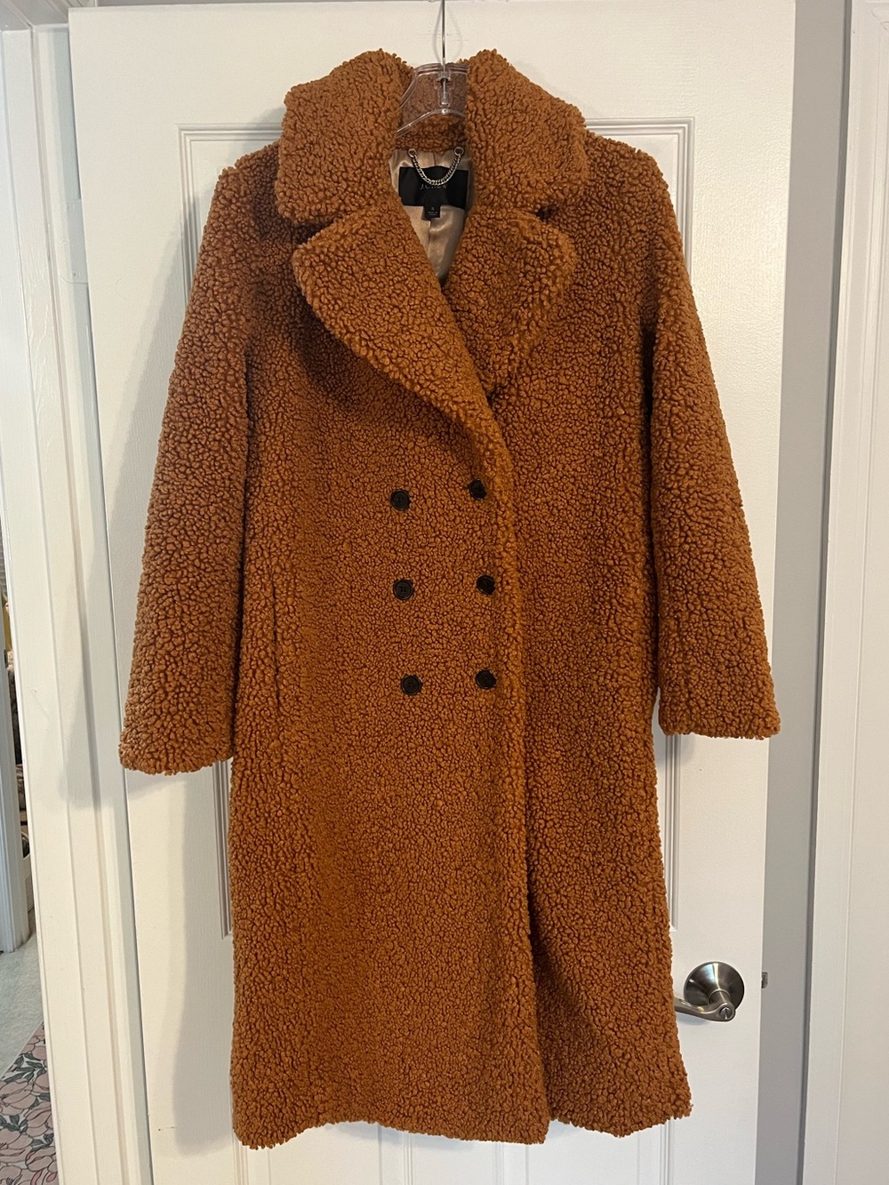 J. Crew Double-Breasted Teddy Coat in Chestnut Brown